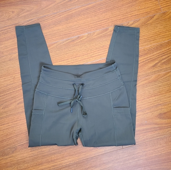 Popflex Active Cargo Drawstring Legging in Olive Green - Picture 4 of 6